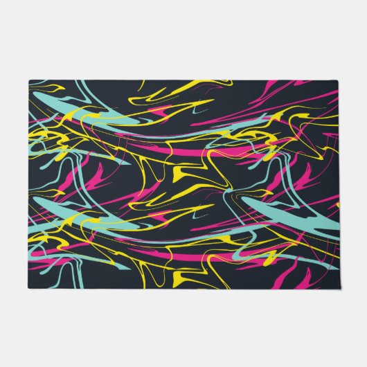 Colorful Abstract Memphis Lines Pattern Deurmat (Voorkant)