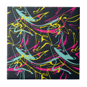 Colorful Abstract Memphis Lines Pattern Tegeltje