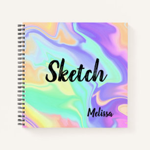 Colorful Abstract Monogram Sketchbook Notitieboek