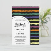 Colorful abstract patroon chic Wedding Invitation Kaart (Staand voorkant)