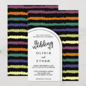 Colorful abstract patroon chic Wedding Invitation Kaart (Voorkant / Achterkant)