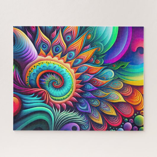 Colorful Abstract Psychedelic Flower Legpuzzel (Horizontaal)