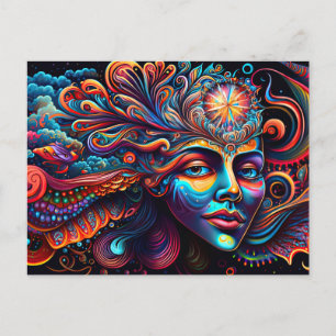 Colorful Abstract Psychedelic Metaphysical Spirit Briefkaart