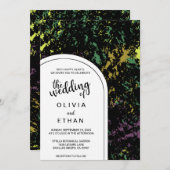 Colorful abstract rustic chic Wedding Invitation Kaart (Voorkant / Achterkant)