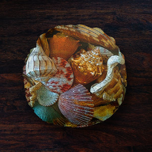 Colorful Abstract Seashells Beach Thema Rond Kussen