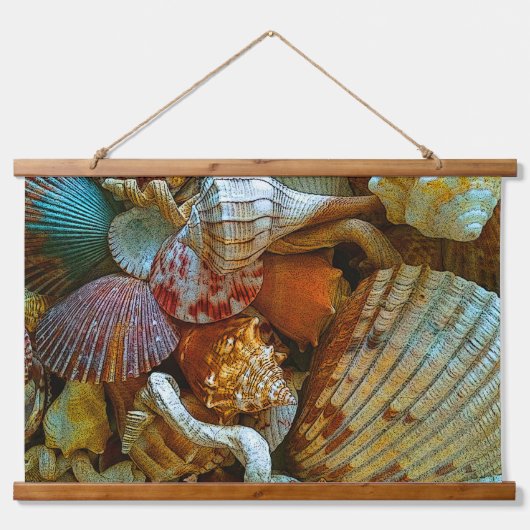 Colorful Abstract Seashells Hangend Wandkleed (Voorkant)