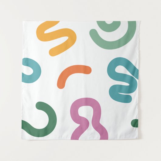 Colorful Abstract Shapes Pattern Wandkleed (Voorkant)