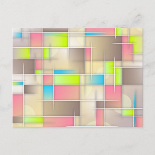 Colorful Abstract Squares Geometric Pattern Briefkaart (Voorkant)