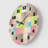 Colorful Abstract Squares Geometric Pattern Grote Klok (Hoek)