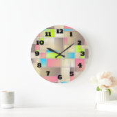 Colorful Abstract Squares Geometric Pattern Grote Klok (Huis)