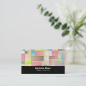 Colorful Abstract Squares Geometric Pattern Visitekaartje (Staand voorkant)