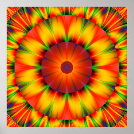 Colorful Abstract Starburst Artwork Wall Poster