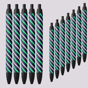 Colorful Abstract Stripes-patroon Zwarte Inkt Pen