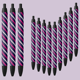 Colorful Abstract Stripes-patroon Zwarte Inkt Pen