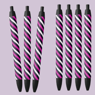 Colorful Abstract Stripes-patroon Zwarte Inkt Pen