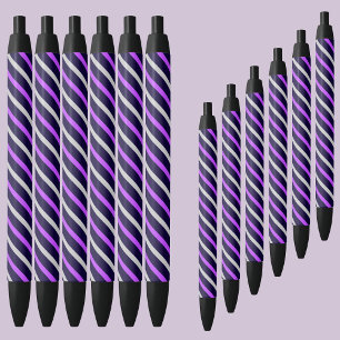 Colorful Abstract Stripes-patroon Zwarte Inkt Pen