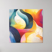 Colorful Abstract Swirl Ribbons Canvas Afdruk (Voorkant)