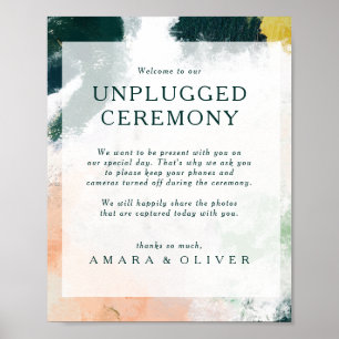 Colorful Abstract Unplugged Ceremony Sign Poster