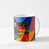 Colorful Abstract Village Mug Unique Artistic Gift (Devant droit)