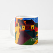 Colorful Abstract Village Mug Unique Artistic Gift (Devant gauche)