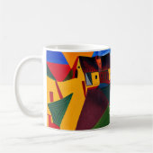 Colorful Abstract Village Mug Unique Artistic Gift (Gauche)