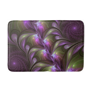 Colorful Abstract Violet Paars Khaki Fractal Art Badmat