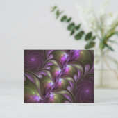 Colorful Abstract Violet Paars Khaki Fractal Art Briefkaart (Staand voorkant)