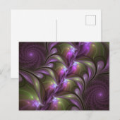 Colorful Abstract Violet Paars Khaki Fractal Art Briefkaart (Voorkant / Achterkant)