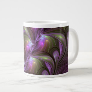 Colorful Abstract Violet Paars Khaki Fractal Art Extra Grote Beker