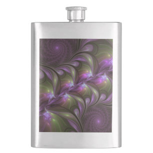 Colorful Abstract Violet Paars Khaki Fractal Art Flacon