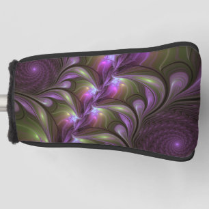 Colorful Abstract Violet Paars Khaki Fractal Art Golfheadcover