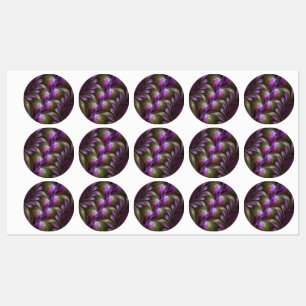 Colorful Abstract Violet Paars Khaki Fractal Art Labels