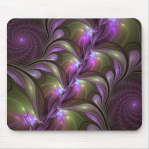 Colorful Abstract Violet Paars Khaki Fractal Art Muismat