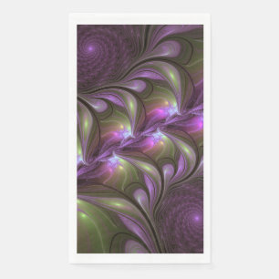 Colorful Abstract Violet Paars Khaki Fractal Art Servet