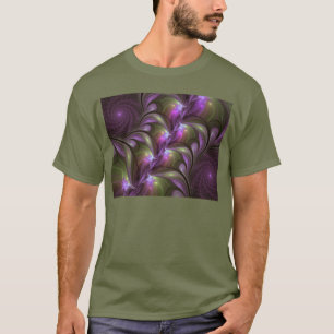 Colorful Abstract Violet Paars Khaki Fractal Art T-shirt