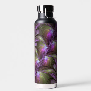 Colorful Abstract Violet Paars Khaki Fractal Art Waterfles
