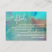 Colorful Abstract Waterverf Weddenschap - Gegevens Informatiekaartje (Voorkant)