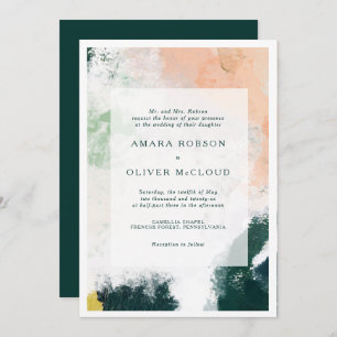 Colorful Abstract Wedding Invitation Kaart