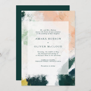 Colorful Abstract Wedding Invitation Kaart