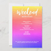 Colorful Abstract Weekend Bachelorette  Invitation (Dos)