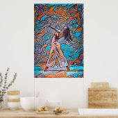 Colorful Abstract Woman Dancing Poster (Cuisine)