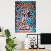 Colorful Abstract Woman Dancing Poster (Bureau à domicile)