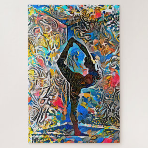 Colorful Abstract Yoga Pose Uitdagend hard Legpuzzel