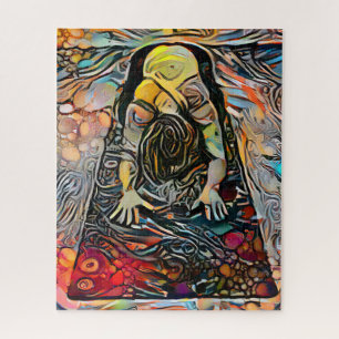 Colorful Abstract Yoga Pose Uitdagend hard Legpuzzel
