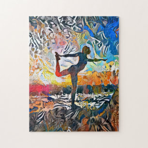Colorful Abstract Yoga Pose Uitdagende hard Jig Legpuzzel