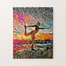 Colorful Abstract Yoga Pose | Uitdagende hard Jig