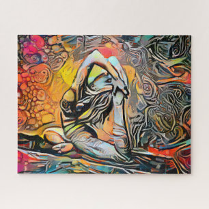 Colorful Abstract Yoga Pose Uitdagende hard Jig Legpuzzel