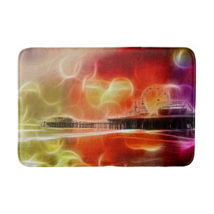 Colorful abstracte Santa Monica Pier Badmat