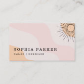 Colorful Abstracte Sunburst Visitekaartje (Voorkant)