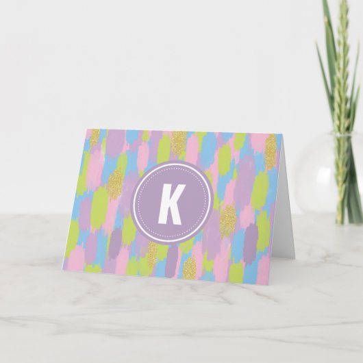 Colorful Abstrait Brushstrokies Motif Monogramme (Devant)